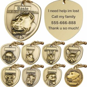 AB ZQDJ 3D Embossed Pure Copper Dog Tag, Dog Tags Engraved for Pets Personalized, Original Dozens of Dog Breed Patterns, Resistant Bite and Wear and Scratch, No Deformation