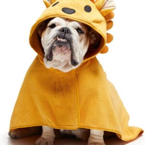 9_BARK Dog Bathrobe – Fast Drying Bathrobe with Velcro Closure & Wrap Tie Snuggle, Cute Dog Clothes, Easy to Clean, Machine Washable, Dog Coats for Medium Dogs, Tumble Dry Low | Lion, Medium