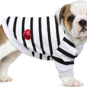 9_Pet Dog Striped T-Shirt Dogs Cats Cotton Vest Spring Summer Pet Apparel Tee Shirt Suitable for Small and Medium Large Pets French Bulldog Bichon
