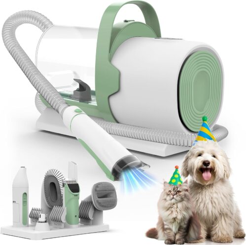 7_Dog Grooming Vacuum, Pet Grooming Kit, Dog Clipper Nail Trimmer Grinder, 2.5L Dust Cup 7 Grooming Tools 11000Pa Dog Vacuum for Shedding Grooming, Pet Grooming Vacuum for Dogs, Home Cleaning, PG50 Plus