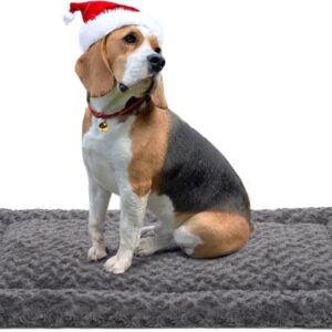 4_Washable Dog Bed Mat Reversible Dog Crate Pad Soft Fluffy Pet Kennel Beds Dog Sleeping Mattress for Large Jumbo Medium Small Dogs, 35 x 22 Inch, Gray