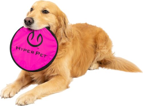 1_Hyper Pet Flippy Flopper Dog Frisbee Interactive Dog Toys [Flying Disc Dog Fetch Toy – Floats in Water & Safe on Teeth] (Colors Will Vary), Multicolor, 9″