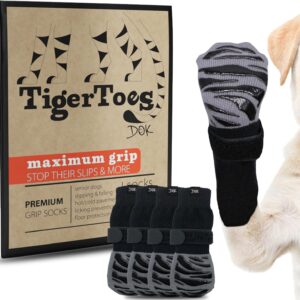 7_DOK TigerToes Premium Non-Slip Dog Socks for Hardwood Floors