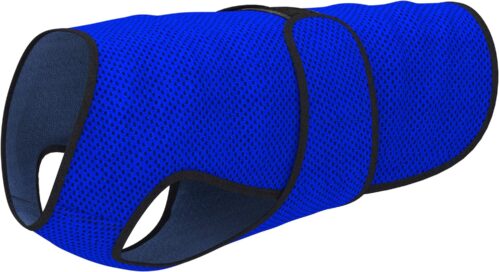 3_Dog Cooling Vest. Lightweight Jacket with Evaporative Cool Microfiber Technology, UV Protection Shirt for Beach, Sizing for Small, Medium and Large Dogs (XL, Dark Blue)