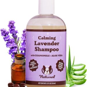 7_Natural Dog Company Calming Lavender Shampoo for Dogs – Hypoallergenic, Deodorizing Dog Shampoo for Sensitive Skin, All Natural, Organic Pet Shampoo, Soothes with Chamomile and Lavender, 12 oz