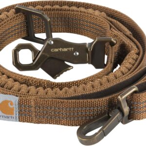 1_Carhartt Shock Absorbing Dog Leash Carhartt Brown/Brushed Brass