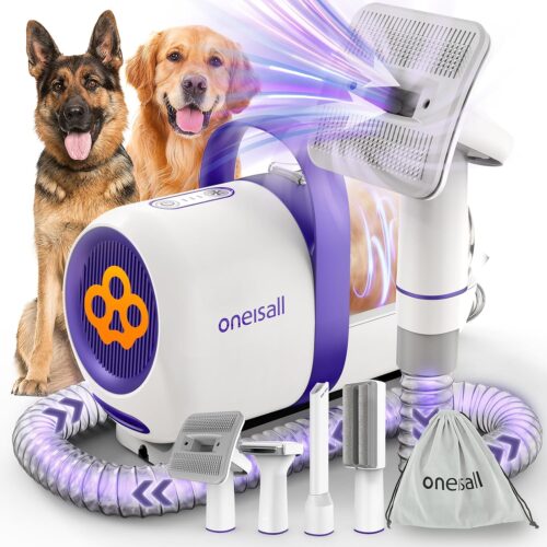 7_oneisall Dog Hair Vacuum & Dog Grooming Kit/Low Noise Dog Grooming Vacuum12kpa,Dog Vacuum for Shedding Grooming for Pet Hair&Home Cleaning