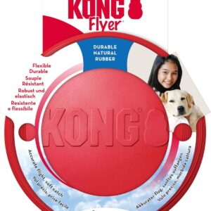 5_KONG Flyer – Durable Dog Toy for Outdoor Playtime – Natural Rubber Flying Disc, Dog Toy for Fetch – Safer Disc for Healthy Activity – for Medium/Large Dogs
