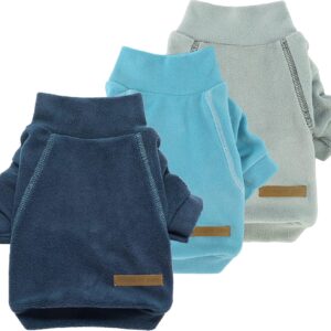 6_Fitwarm 3 Pack Classic Fleece Dog Sweater, Turtleneck Dog Sweatshirt