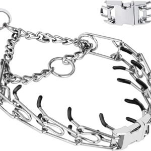 1_No Pull Dog Collar Adjustable Quick Release Dog Training Collar with Rubber Tip with Quick Release Buckle for Small Medium Large Dogs