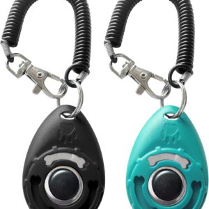 1a_Pet Training Clicker with Wrist Strap – Dog Training Clickers (New Black + Blue)