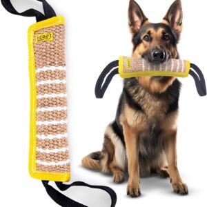 5_Dog Bite Tug Toy 12 x 3.2 Inches – Durable Pull Toy with 2 Soft & Strong Handles – Tough Jute Bite Pillow for Medium to Large Dogs – Ideal for Tug of War, Fetch, K9, Puppy Training & Interactive Play
