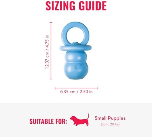 KONG Puppy Binkie - Pacifier Dog Toy for Puppies - Stuffable Treat Chew Toy for Treats - Durable Natural Rubber for Teething Puppy - for Small Puppies - Blue - Image 3