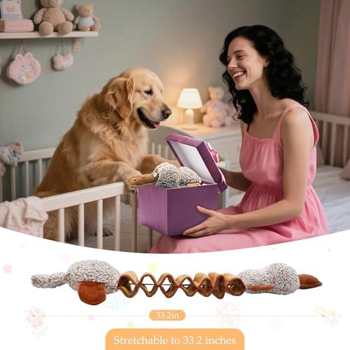 Squeaky Dog Toys, Stuffed Large Dog Toys to Keep Them Busy, Interactive Plush Chew Toys with Crinkle Paper, Tough Pet Animal Toys for Small Medium Large Dogs - Platypus - Image 7