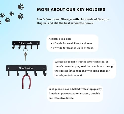 Labrador Retriever Key Holder for Wall - Small 6 inch Wide with 5 Hooks - Made in USA - Image 4