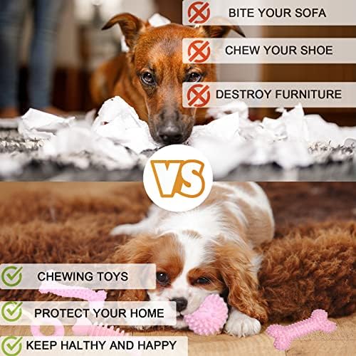 Puppy Toys, 6 Pack Dog Chew Toys for Puppy, Cute Pink Small Dog Toys, Teething Toys for Puppies, Soft Durable Interactive Chew Toy for Small Dogs - Image 7