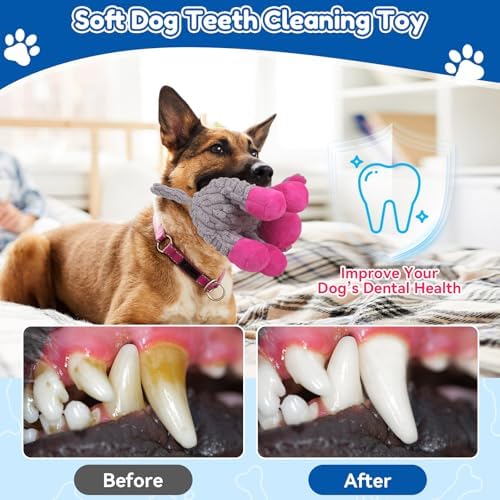 Plush Chew Toys for Large Dogs, Tough Crinkle Stuffed Animal Squeaky Interactive Toys for Small Medium Large Dogs, Keep Them Busy, Big Pet Toys - Image 5