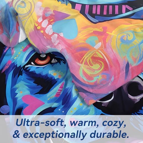 Labrador Retriever Gifts Blanket, Cute Blue Pink Black Labrador Art Blanket, Lab Dog Lovers Gifts, Plush Throw Blanket, 50"x40" - Image 3