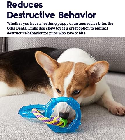 Petstages Dental Links Dog Chew Toy – Puppies & Adults, Strong Chewers, Multiple Textures & Rope, 8.5" x 4" x 1" - Image 3