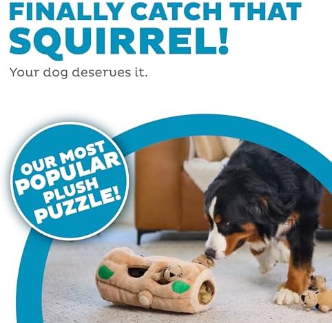 Outward Hound Hide-A-Squirrel Dog Toy – Interactive 2‑in‑1 Plush Puzzle with 6 Squeaky Removable Squirrels, X-Large - Image 2