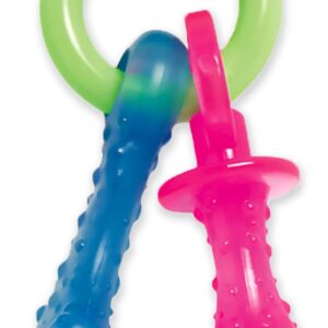 Nylabone Puppy Pacifier Chew Toy, Teething Toys for Puppies, Bacon Flavor, Small – Up to 25 lbs