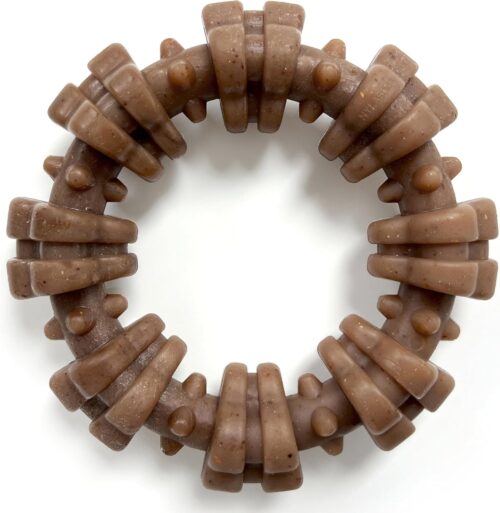 5_Nylabone Strong Chew Textured Ring Dog Toy Made with Real Beef & Chicken, Durable Chew Toys for Aggressive Chewers, Long Lasting Dog Bone, Keeps Dogs Busy, Small Breeds