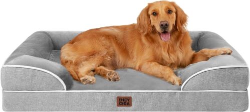 3_EHEYCIGA Orthopedic Dog Beds for Extra Large Dogs 44x32Inch, Waterproof Memory Foam XL Pet Bed with Sides, Non-Slip and Egg-Crate Foam Big Dog Couch Bed with Washable Removable Cover