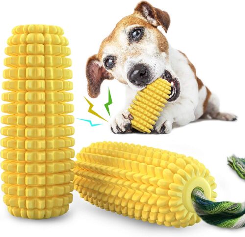 6_Dog Chew Toys for Aggressive Chewers, Indestructible Tough Durable Squeaky Interactive Dog Toys, Puppy Teeth Chew Corn Stick Toy