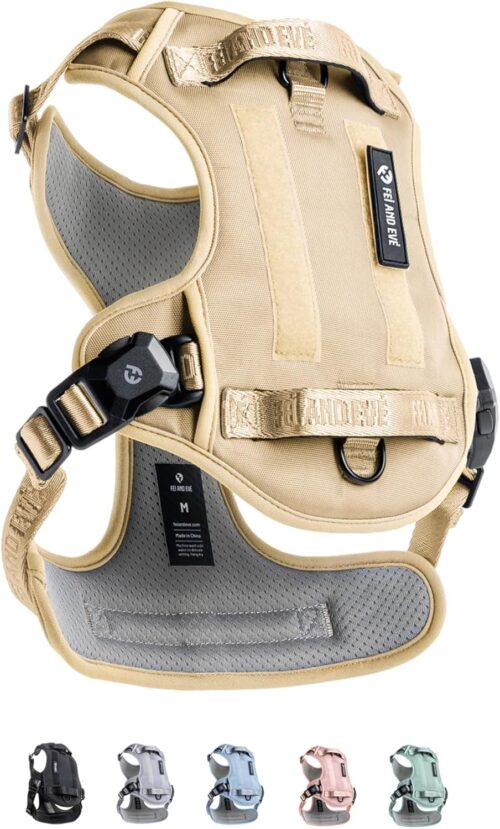 1_2026 New Edition, Fei & Eve MagEase Dog Harness – Instant Magnetic Buckle | 3-Point No-Pull Control | Heavy-Duty 900D Nylon | Dual Safety Handles | Breathable Mesh | Adjustable Fit