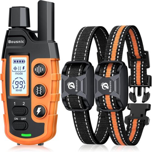 2_Waterproof Training Collar for Dogs Large Medium Small with Rechargeable Remote, Beep (1-8) Vibration (1-16) and Humane Shock (1-99) Modes