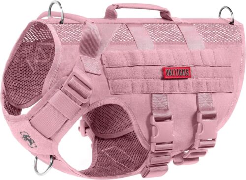 3_OneTigris Tactical Dog Harness for Small Dog, No Pull Small Dog Vest Harness with Handles Breathable Military Dogs Molle Vests for Walking Hiking Training