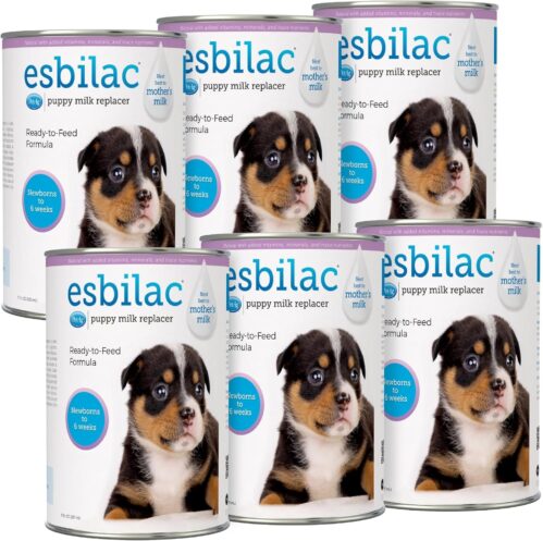 Pet-Ag Esbilac Puppy Milk Replacer Liquid – 11 oz, Pack of 6 – Ready-to-Feed Puppy Formula with Vitamins for Puppies Newborn to Six Weeks Old – Easy to Digest