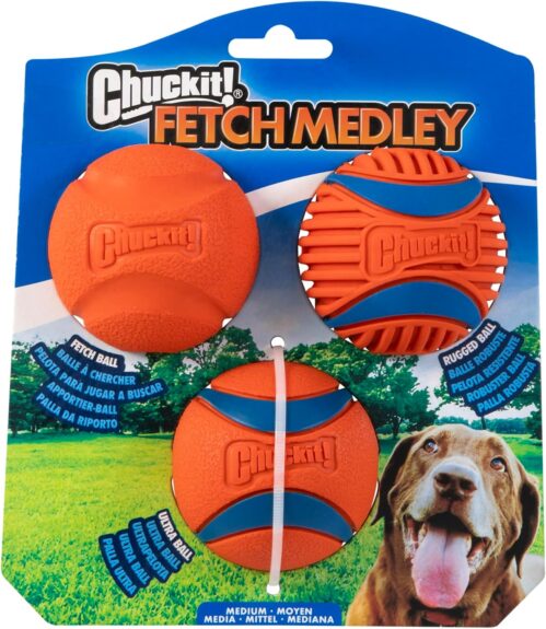 2_Chuckit! Dog Balls – Interactive Dog Toys, High-Bounce Fetch Ball, Ultra and Rugged Balls, Durable – Size Medium, 2.5-inch Diameter,