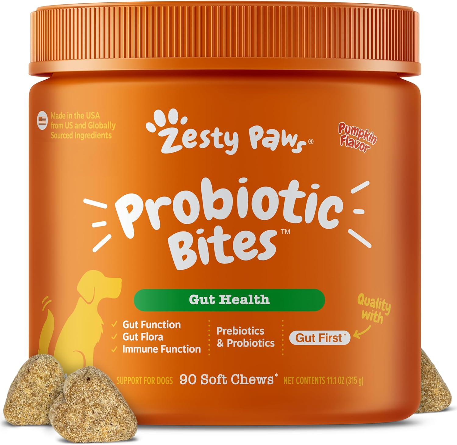 Zesty Paws Probiotics for Dogs - Digestive Enzymes for Gut Flora, Digestive Health, Diarrhea & Bowel Support - Clinically Studied