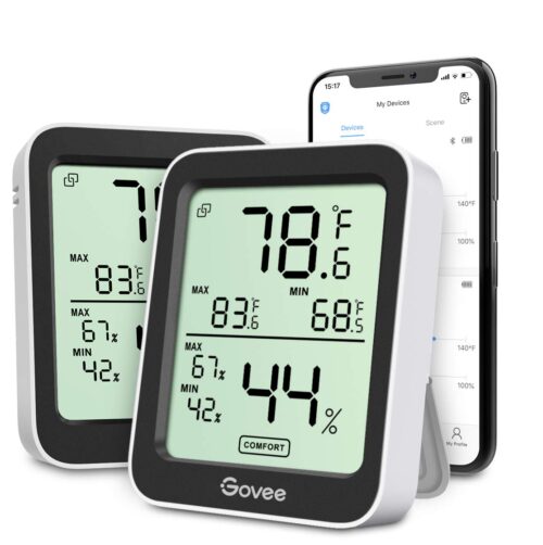 Govee Indoor Hygrometer Thermometer 2Pack H5075 with Bluetooth App Control