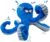 LEGEND SANDY Tough Dog Toys, Stuffed Chew Large Dog Toys to Keep Them Busy, Interactive Squeaky Tug of War Doggie Toy, Crinkle Blue Octopus