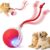Interactive Electric Automatic Rolling Moving USB Rechargeable Self Activated Play Stimulation Toy Smart Chase Teaser Ball with Rope for Bored Adult Indoor Kitten & Cat and Puppy & Dog, Red