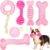 Puppy Toys, 6 Pack Dog Chew Toys for Puppy, Cute Pink Small Dog Toys, Teething Toys for Puppies, Soft Durable Interactive Chew Toy for Small Dogs