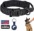 1_DAGANXI Tactical Dog Collar, Adjustable Military Training Nylon Dog Collar with Control Handle and Heavy Metal Buckle for Medium and Large Dogs, with Patches and Airtags Case (L, Black)